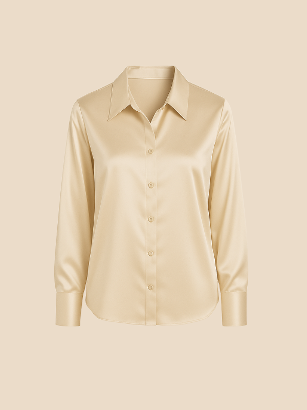 Blouse Women's Long Sleeve Shirt Collar with Button Placket | D&S - 8 - Dublin-stylehouse