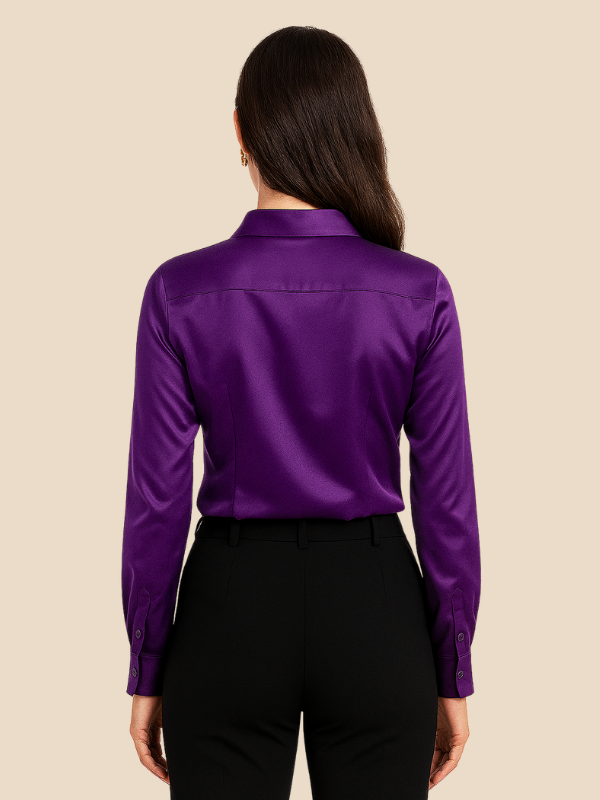 Blouse Women's Long Sleeve Shirt Collar with Button Placket | D&S - 11 - Dublin-stylehouse