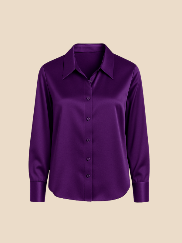 Blouse Women's Long Sleeve Shirt Collar with Button Placket | D&S - 13 - Dublin-stylehouse