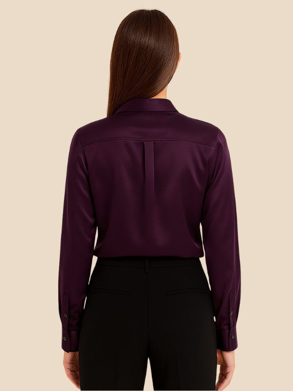 Blouse Women's Long Sleeve Shirt Collar with Button Placket | D&S - 9 - Dublin-stylehouse