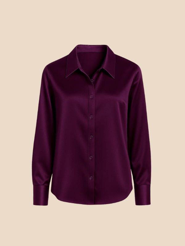Blouse Women's Long Sleeve Shirt Collar with Button Placket | D&S - 10 - Dublin-stylehouse
