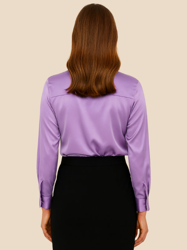 Blouse Women's Long Sleeve Shirt Collar with Button Placket | D&S - 14 - Dublin-stylehouse