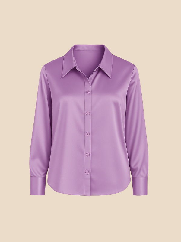 Blouse Women's Long Sleeve Shirt Collar with Button Placket | D&S - 15 - Dublin-stylehouse