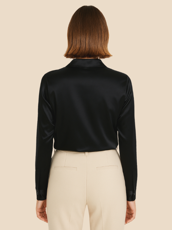 Blouse Women's Long Sleeve Shirt Collar with Button Placket | D&S - 16 - Dublin-stylehouse