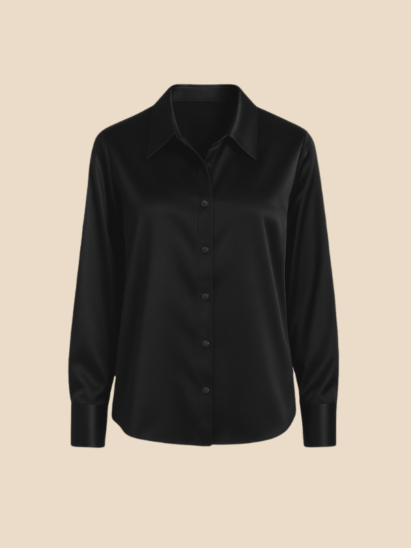 Blouse Women's Long Sleeve Shirt Collar with Button Placket | D&S - 17 - Dublin-stylehouse