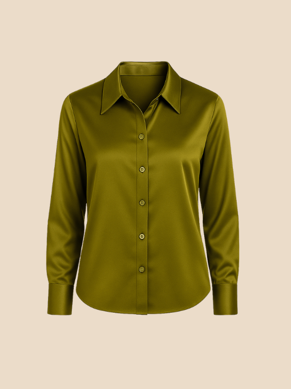 Blouse Women's Long Sleeve Shirt Collar with Button Placket | D&S - 20 - Dublin-stylehouse