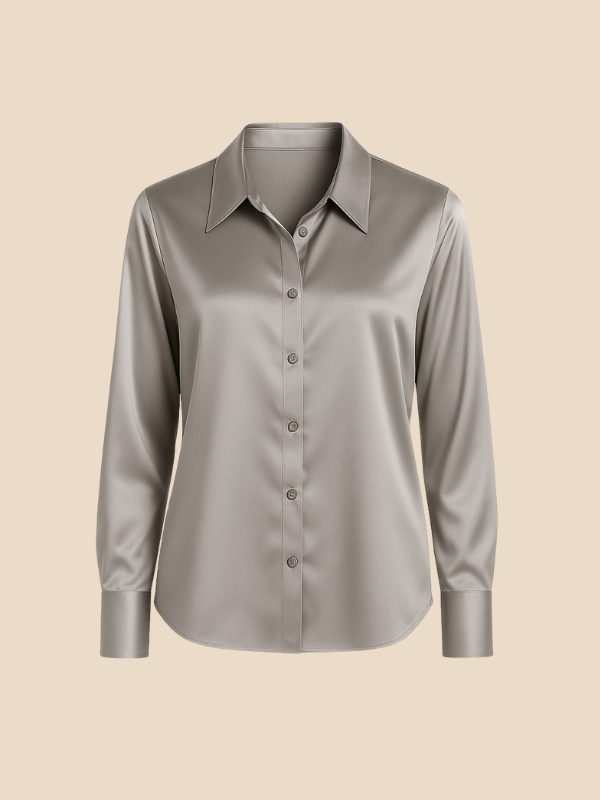 Blouse Women's Long Sleeve Shirt Collar with Button Placket | D&S - 22 - Dublin-stylehouse