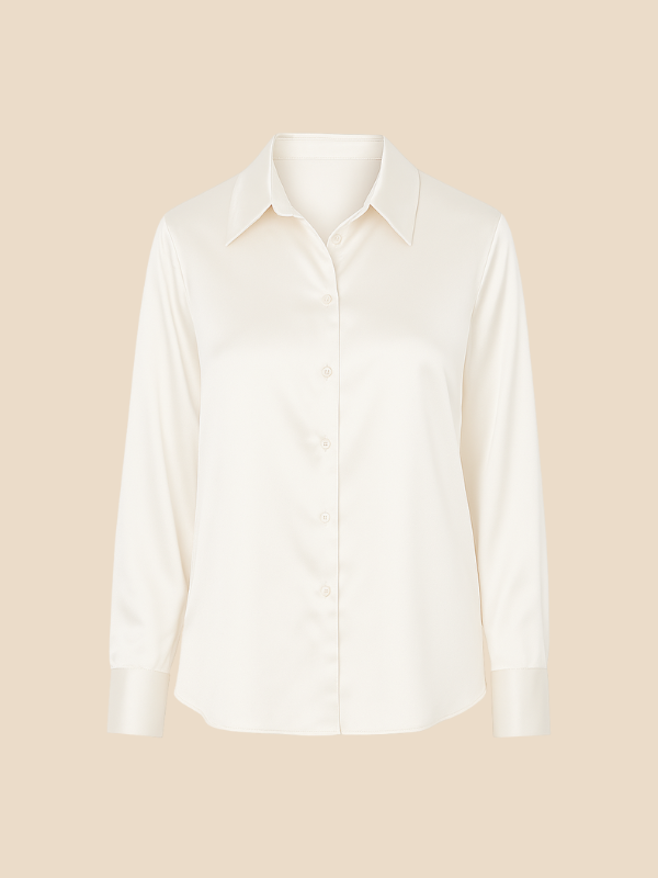 Blouse Women's Long Sleeve Shirt Collar with Button Placket | D&S - 25 - Dublin-stylehouse