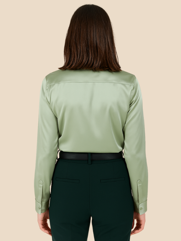 Blouse Women's Long Sleeve Shirt Collar with Button Placket | D&S - 26 - Dublin-stylehouse