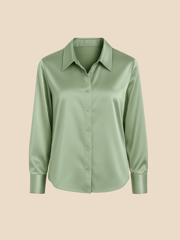 Blouse Women's Long Sleeve Shirt Collar with Button Placket | D&S - 27 - Dublin-stylehouse