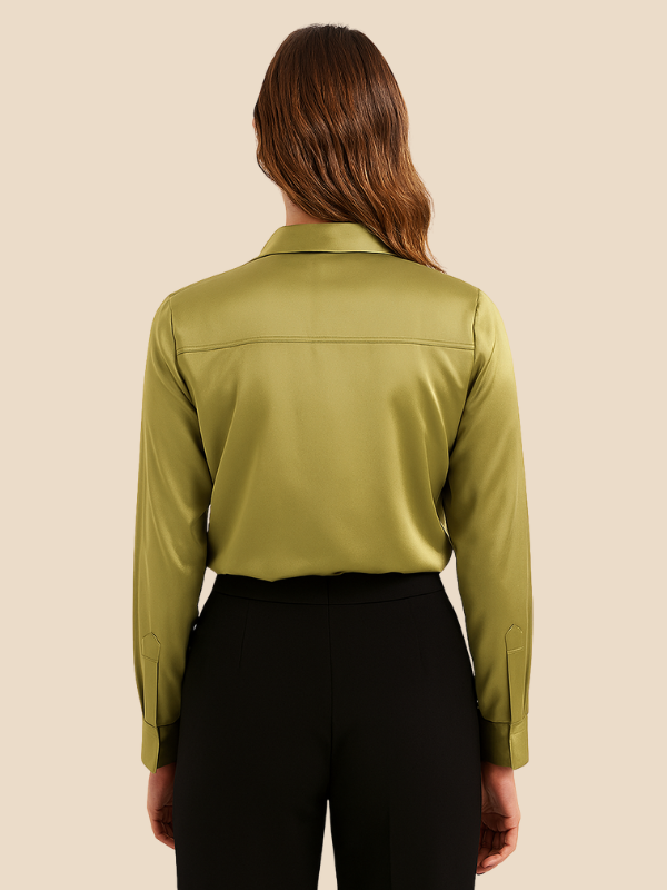 Blouse Women's Long Sleeve Shirt Collar with Button Placket | D&S - 28 - Dublin-stylehouse