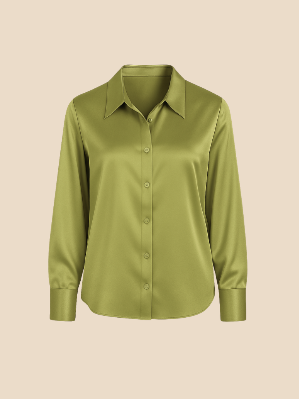 Blouse Women's Long Sleeve Shirt Collar with Button Placket | D&S - 29 - Dublin-stylehouse