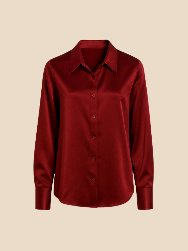 Blouse Women's Long Sleeve Shirt Collar with Button Placket | D&S - 30 - Dublin-stylehouse