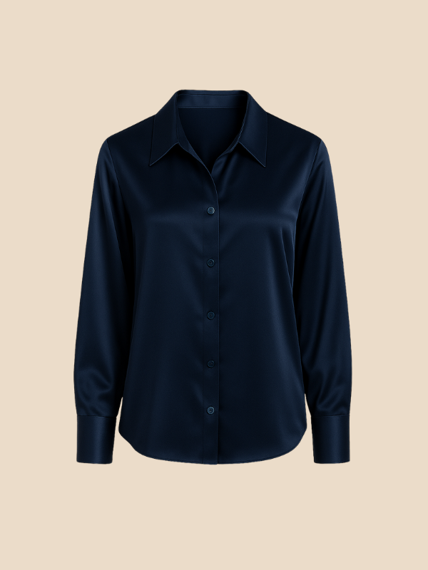 Blouse Women's Long Sleeve Shirt Collar with Button Placket | D&S - 32 - Dublin-stylehouse