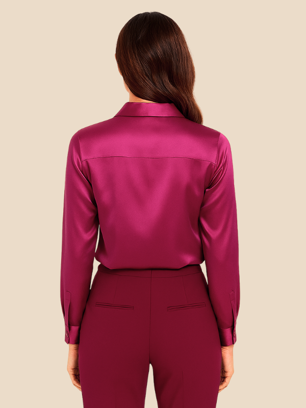 Blouse Women's Long Sleeve Shirt Collar with Button Placket | D&S - 33 - Dublin-stylehouse