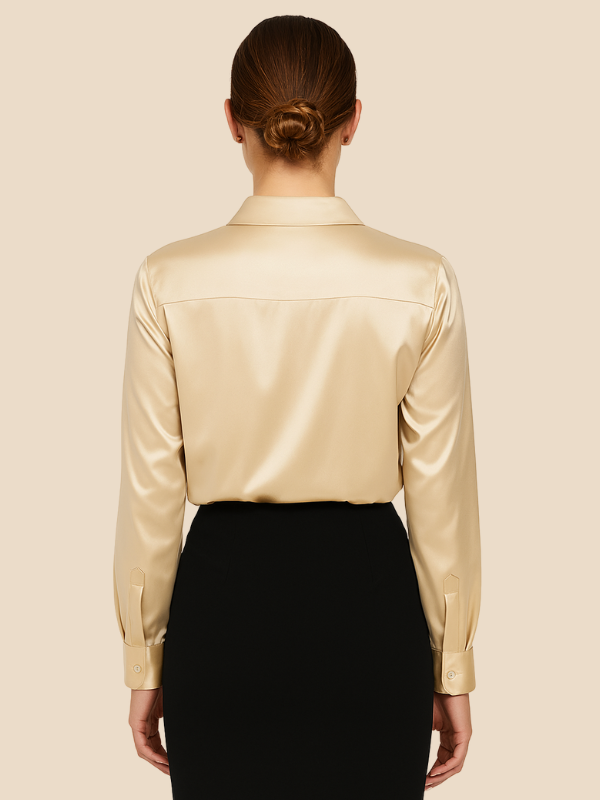 Blouse Women's Long Sleeve Shirt Collar with Button Placket | D&S - 35 - Dublin-stylehouse