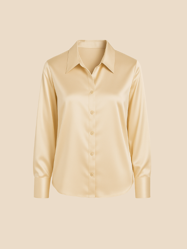 Blouse Women's Long Sleeve Shirt Collar with Button Placket | D&S - 36 - Dublin-stylehouse