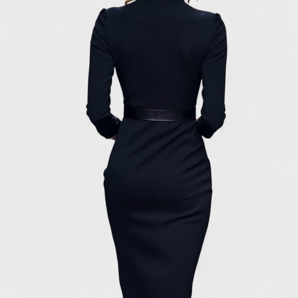 Pencil Dress Women's Wrap Cut with V-Neck and Belted Waist - 7 - Dublin-stylehouse