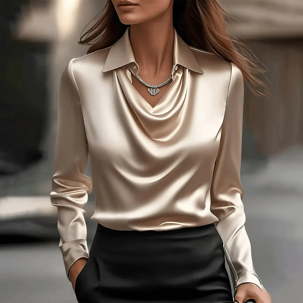 Cowl Neck Blouse for Women | Elegant Draped Design | D&S - 1 - Dublin-stylehouse