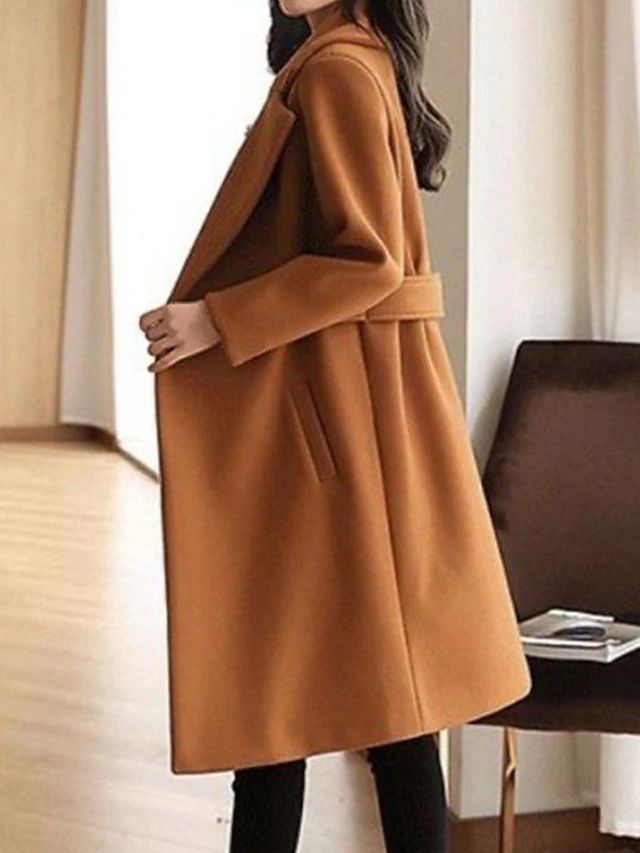 Coat Women's Long Sleeve Tailored Fit with Belted Waist - 6 - Dublin-stylehouse