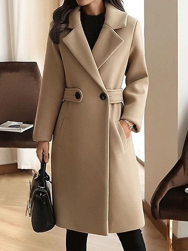Coat Women's Long Sleeve Tailored Fit with Belted Waist - 4 - Dublin-stylehouse