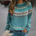 Pullover Sweater Women's Relaxed Fit with Nordic Pattern - 1 - Dublin-stylehouse