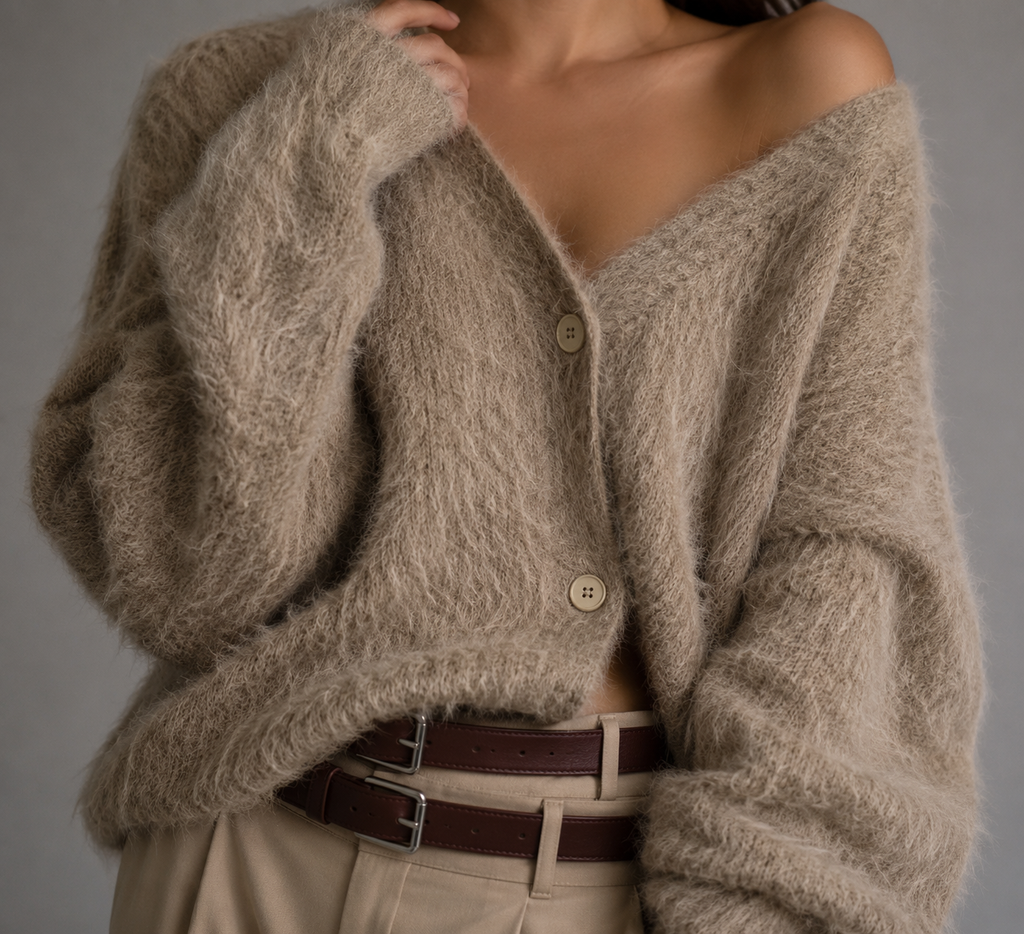 Cardigan Women’s V-Neck Oversized Fit with Button Closure | D&S - 7 - Dublin-stylehouse