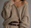 Cardigan Women’s V-Neck Oversized Fit with Button Closure | D&S - 7 - Dublin-stylehouse