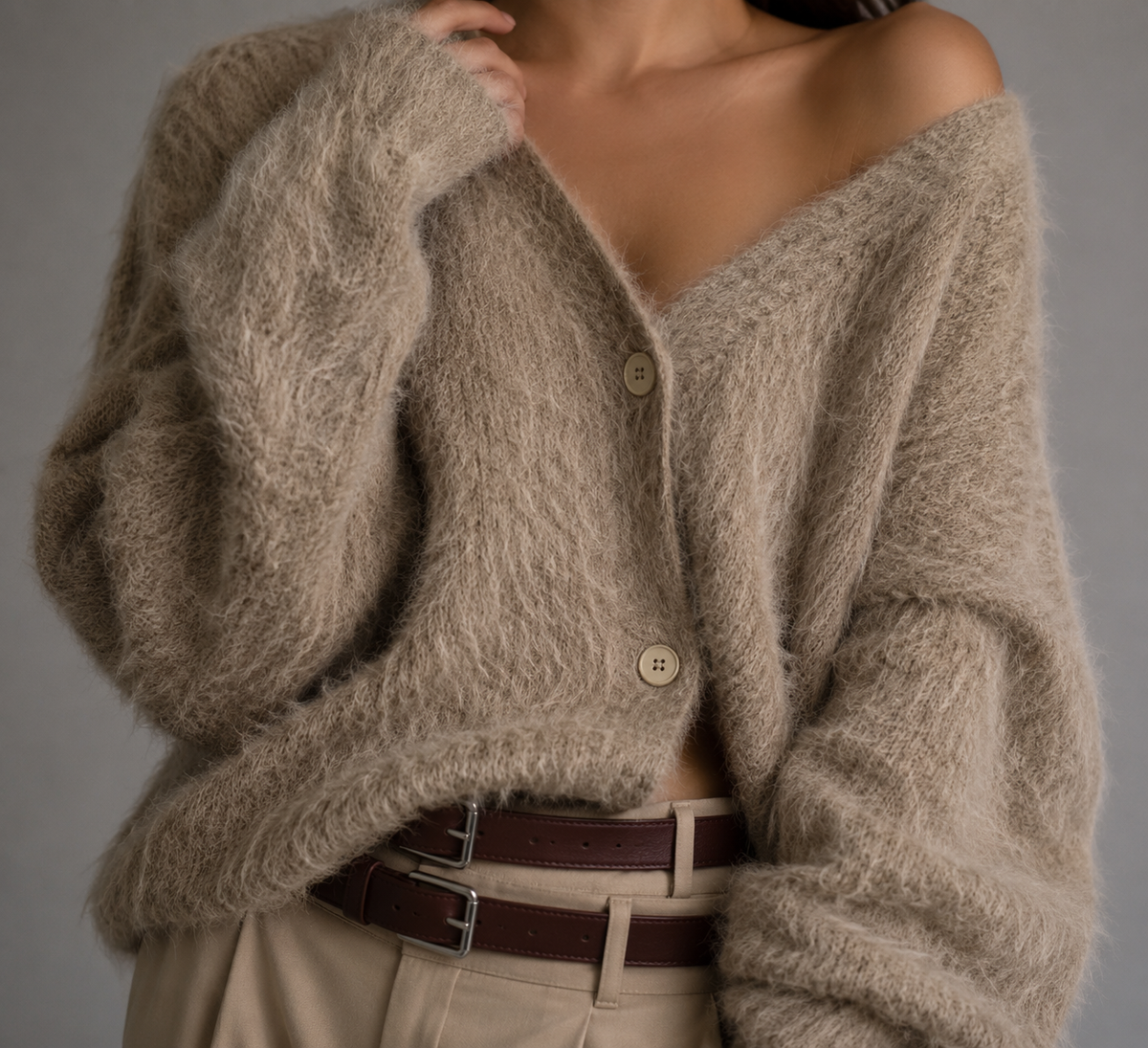 Cardigan Women’s V-Neck Oversized Fit with Button Closure | D&S - 7 - Dublin-stylehouse