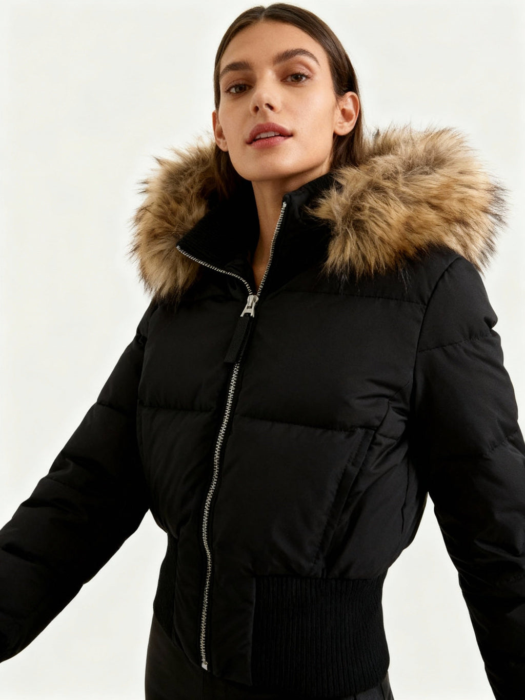 Winter Jacket Women's Short Quilted Design with Hood | D&S - 3 - Dublin-stylehouse