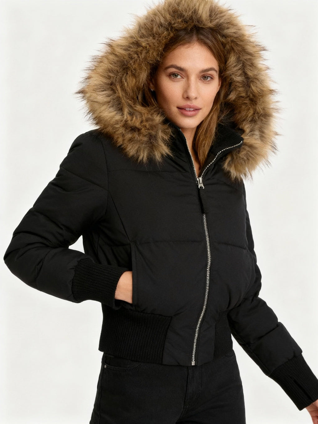 Winter Jacket Women's Short Quilted Design with Hood | D&S - 1 - Dublin-stylehouse