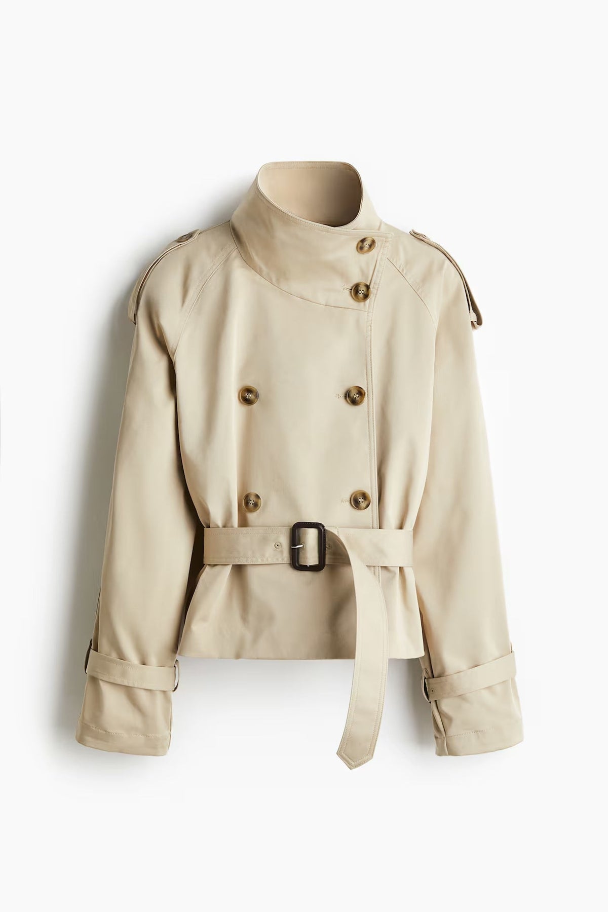 Clara - Women's Short Trench Coat with Belt - 1 - Dublin-stylehouse