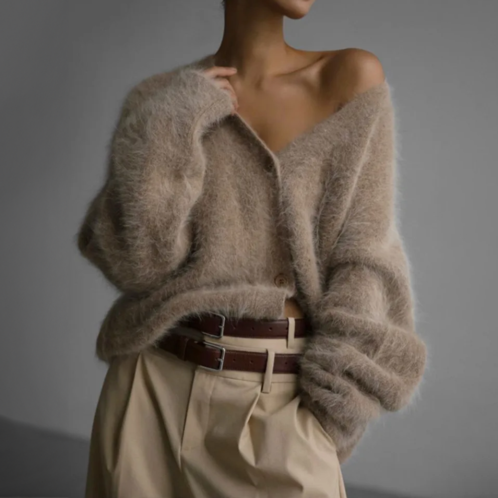 Cardigan Women’s V-Neck Oversized Fit with Button Closure | D&S - 8 - Dublin-stylehouse