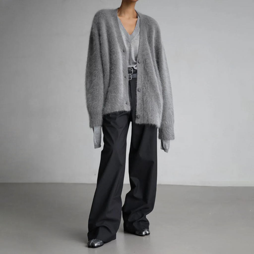 Cardigan Women’s V-Neck Oversized Fit with Button Closure | D&S - 3 - Dublin-stylehouse