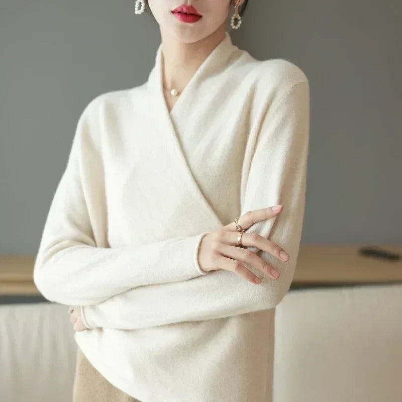 Wrap Sweater Women's Long Sleeve V-Neck | D&S - 5 - Dublin-stylehouse