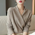 Wrap Sweater Women's Long Sleeve V-Neck | D&S - 1 - Dublin-stylehouse
