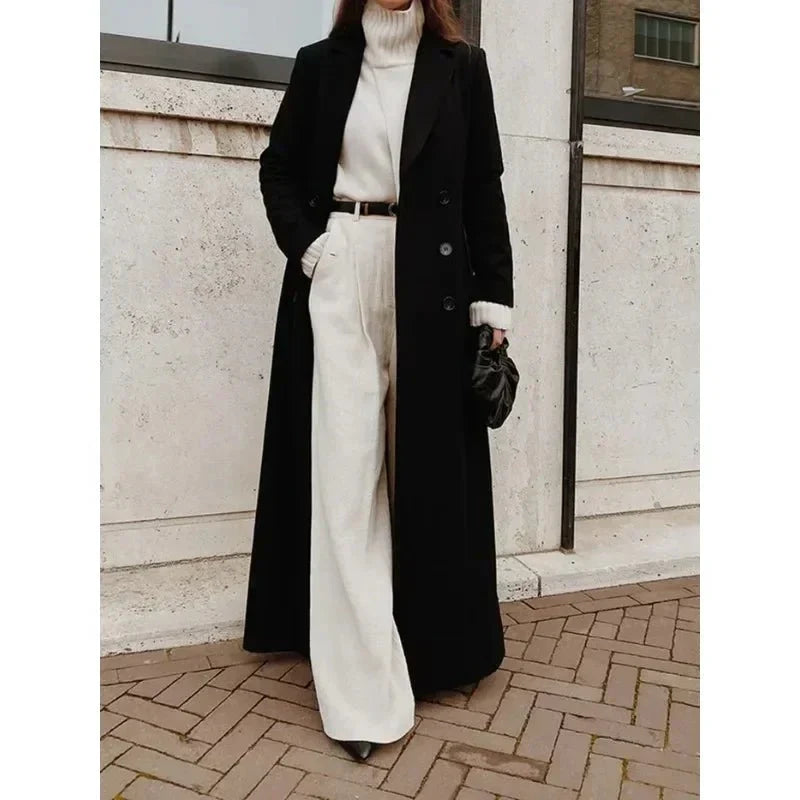 Long Coat Women's Tailored Fit with Elegant Buttons | D&S - 1 - Dublin-stylehouse