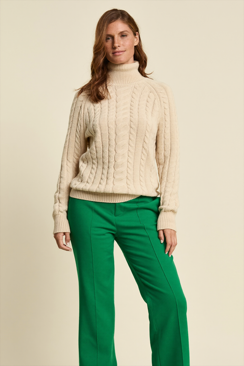 Aran Cable Roll-Neck Jumper